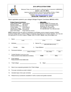2014 APPLICATION FORM Bridging Tribal College Students to