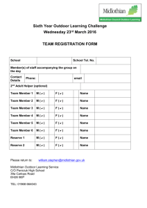team registration form - Midlothian Council Outdoor Learning Service