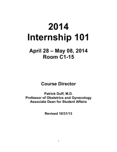 Internship 101 - Class of 2014