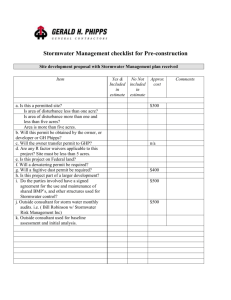 Stormwater Management checklist for Pre