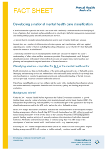 Developing a national mental health care classification