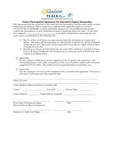 Center Participation Agreement for Associate`s Degree Scholarship