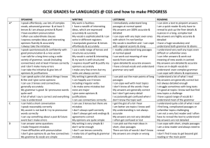 GCSE GRADES for LANGUAGES @ CGS and how to