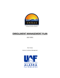 SNRAS Enrollment Management Plan