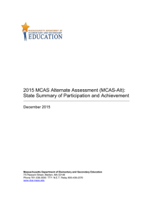 State Summary 2015 MCAS-Alt: Participation and Achievement