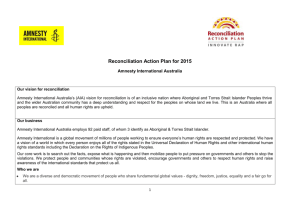Reconciliation Action Plan 2015 - Amnesty International Australia