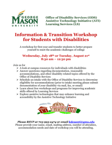 GMU Transition Workshop for Students with Disabilities