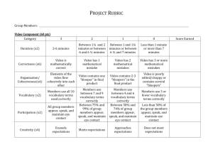 Video Project Rubric