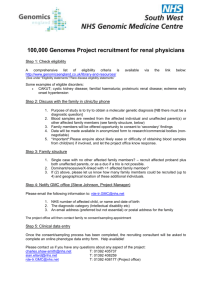 100000 Genomes Project recruitment for renal physicians
