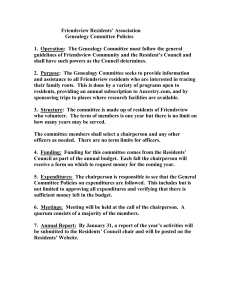 Committee Policy. - Resident Committees