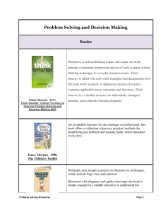 2015 Problem Solving and Decision Making