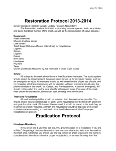 Restoration Protocol - Arcade Creek Project