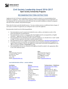 Civil Society Leadership Award Recommendation Form