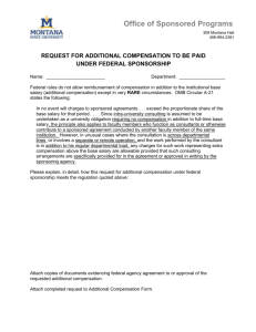 Additional Compensation Request to be Paid Under Federal