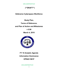 Defensive Cyberspace Personnel Study Plan and TOR