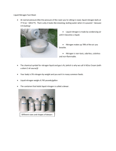 Liquid Nitrogen Fact Sheet At normal pressure (like the pressure of