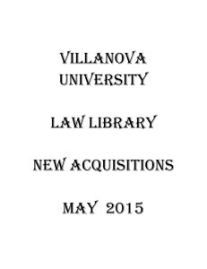 New Library Acquisitions – May 2015