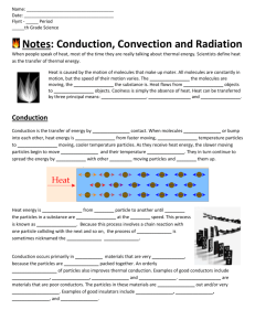 Notes: Conduction, Convection and Radiation
