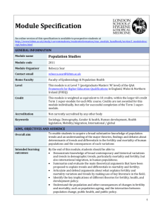 2011 Population Studies Module Specification