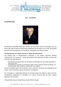CLIL – FILOSOFIA SCHOPENHAUER Schopenhauer described