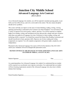 Advanced Language Arts Contract