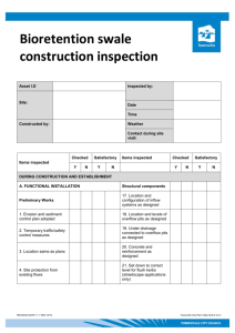 Bioretention swale construction inspection