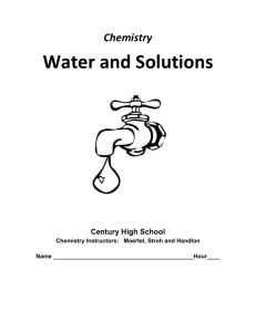 Water and Solutions - Century High School