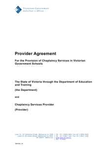 Provider Agreement - Department of Education and Early Childhood