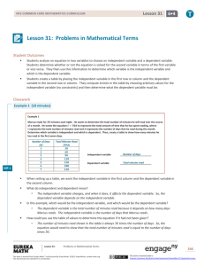 Lesson 31: Problems in Mathematical Terms