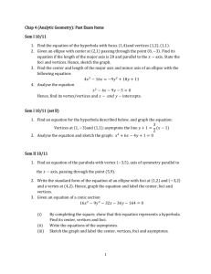 Chap 4 (Analytic Geometry): Past Exam Items Sem I 10/11 Find the