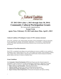 Grant Guidelines - Cultural Coalition of Washington County