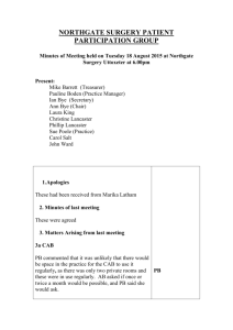 Minutes from PPG meeting 18th August 2015