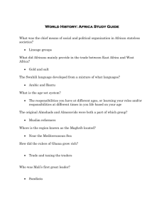 World History: Africa Study Guide