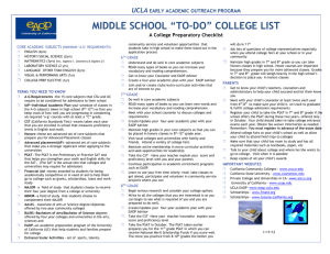 Middle School College Prep Checklist