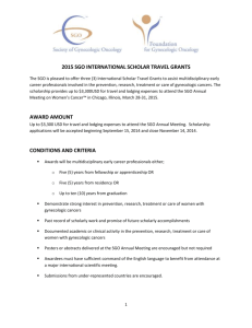 2015 SGO International SCHOLAR TRAVEL Grants