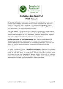 PRESS RELEASE Evaluation Conclave 2013