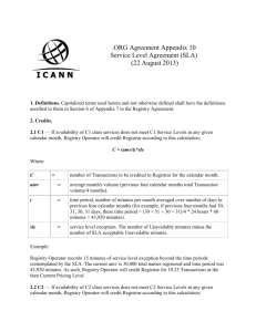 ORG Agreement Appendix 10 Service Level Agreement (SLA) (22
