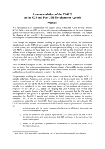 Recommendations of the Civil 20 on the G20 and Post