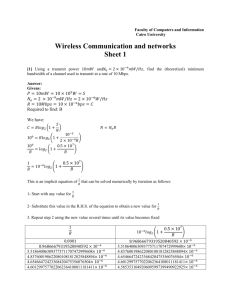 Wireless Communication and networks Sheet 1