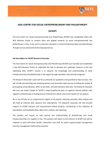 asia centre for social entrepreneurship and philanthropy (acsep)