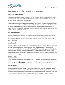 Upper Respiratory Infections and Cough