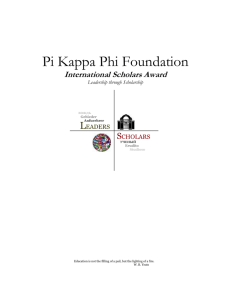 Pi Kappa Phi Foundation International Scholars Award