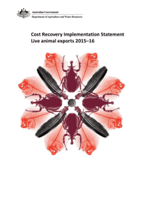 Cost Recovery Implementation Statement Live animal exports 2015