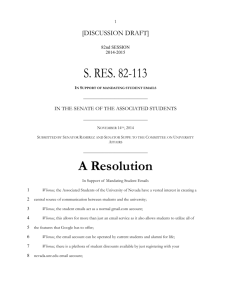 S. Res. 113 - In Support of Mandating Student Emails