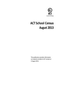 ACT School Census - August 2013