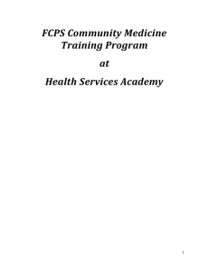 FCPS Training Program - Health Services Academy
