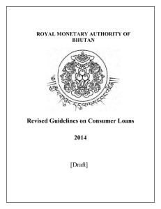 Guidelines on Consumer Loans - Royal Monetary Authority of Bhutan