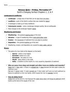 Earth`s Changing Surface Study Guide #1