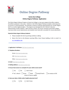 Santa Ana College Online Degree Pathway Application