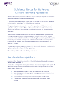 Guidance Notes for Referees Associate Fellowship Applications